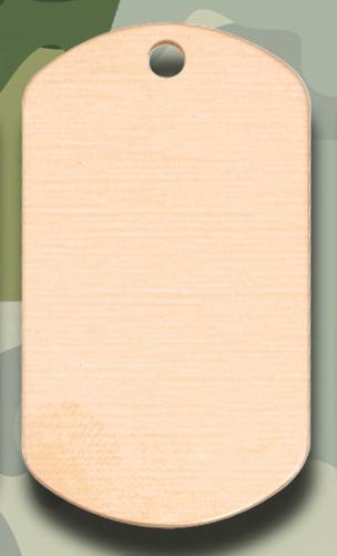 Army Dog Tag 51mm x 29mm Brass