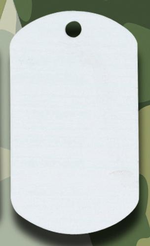 Army Dog Tag 51mm x 29mm Double Sided White
