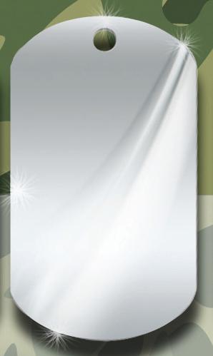 Army Dog Tag 51mm x 29mm Nickel Plated Brass