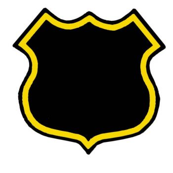 Black Plastic Shield Holder with Gold Foil #2