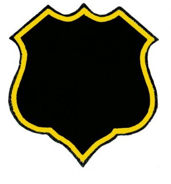 Black Plastic Shield Holder with Gold Foil #3